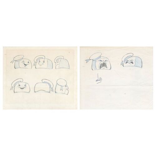 Lot #808 - Stuart Ziff Collection: Hand-Drawn Stay Puft Expression Concept Sketches ### GHOSTBUSTERS (1984)