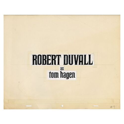 Lot #829 - Robert Duvall's "Tom Hagen" Title Card ### GODFATHER PART II, THE (1974)