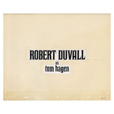 Lot #829 - Robert Duvall's "Tom Hagen" Title Card ### GODFATHER PART II, THE (1974)