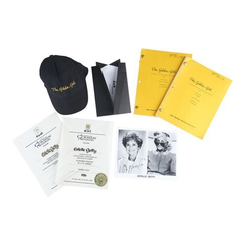 Lot #839 - Rich Weaver Collection: Estelle Getty-Autographed Headshots, Crew Hat, Award Ephemera, and Two Scripts ### GOLDEN GIRLS, THE (1985-1992)