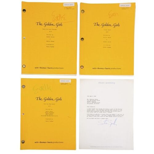 Lot #854 - Rich Weaver Collection: Set of Three Estelle Getty-Autographed Scripts with Steven Spielberg Signed Letter ### GOLDEN GIRLS, THE (1985-1992)