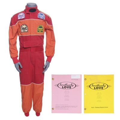 Lot #857 - Rich Weaver Collection: Myrna Burwell's (Estelle Getty) Racing Jumpsuit with "Motherly Love" Scripts ### BROTHERLY LOVE (1995-1997)