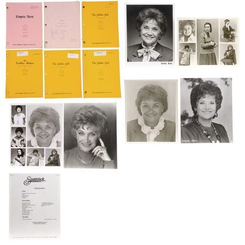 Lot #871 - Rich Weaver Collection: Set of Six Headshots, Set of Six Scripts, and Credits ### ESTELLE GETTY