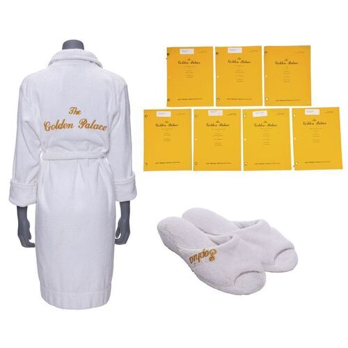 Lot #872 - Rich Weaver Collection: Sophia's (Estelle Getty) Embroidered Slippers and Robe with Seven Personal Scripts ### GOLDEN PALACE, THE (1992-1993)