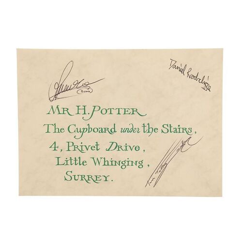 Lot #887 - Cast-Autographed Hogwarts Acceptance Envelope ### HARRY POTTER AND THE SORCERER'S STONE (2001)
