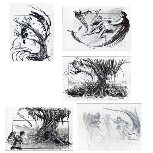 Lot #890 - Five Hand-Drawn Doug Brode Harry Potter Dementors and Willow Concept Illustrations ### HARRY POTTER AND THE PRISONER OF AZKABAN (2004)