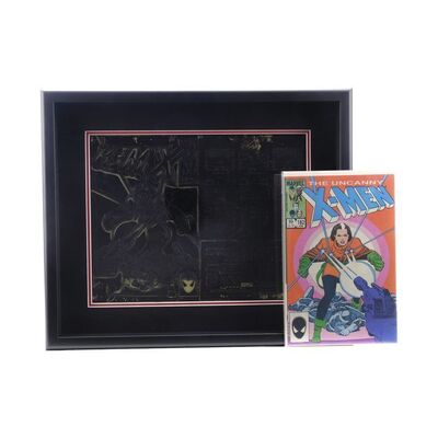 Lot #976 - Framed Uncanny X-Men No. 182 Cover Printing Plate with Comic Book ### MARVEL COMICS