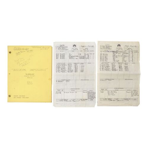 Lot #1019 - Leonard Nimoy's Personal Annotated Second Revised Final Draft Script with Two Call Sheets ### MISSION: IMPOSSIBLE (1966-1973)