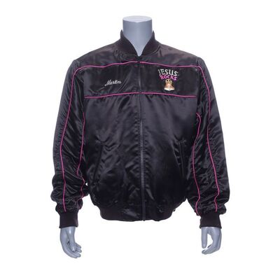 Lot #1035 - John Smith's (Brad Pitt) "Jesus Rocks" Jacket ### MR. & MRS. SMITH (2005)