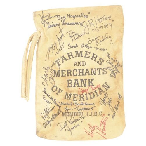 Lot #1062 - Cast-Autographed Bank Bag ### O BROTHER, WHERE ART THOU? (2000)