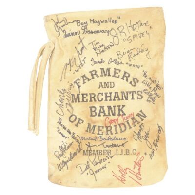 Lot #1062 - Cast-Autographed Bank Bag ### O BROTHER, WHERE ART THOU? (2000)
