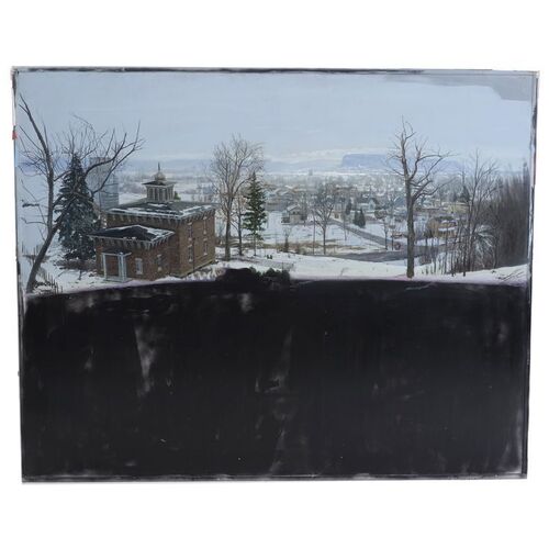 Lot #1120 - Hand-Painted Michael Pangrazio Neighborhood in Snow Matte Painting ### PRANCER (1989)