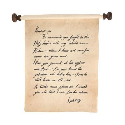 Lot #1143 - Lord Loxley's (Brian Blessed) Scroll ### ROBIN HOOD: PRINCE OF THIEVES (1991)