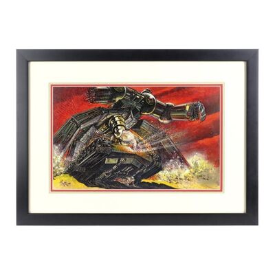 Lot #1147 - Framed Hand-Painted Nikita Knatz Robot Gladiator Concept Illustration ### ROBOT JOX (1989)