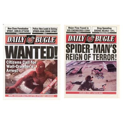 Lot #1184 - Pair of Daily Bugle Newspaper Covers ### SPIDER-MAN (2002)