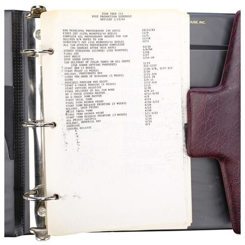 Lot #1203 - Binder of Production-Made Storyboard Copies ### STAR TREK III: THE SEARCH FOR SPOCK (1984)