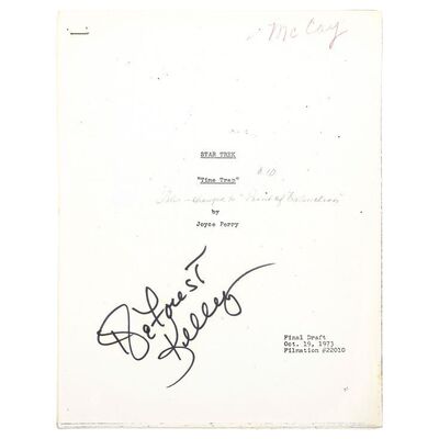 Lot #1231 - DeForest Kelley's Signed Personal "Time Trap" Final Draft Script ### STAR TREK: THE ANIMATED SERIES (1973-1974)