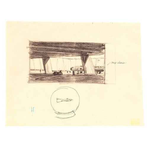Lot #1281 - Hand-Drawn Ralph McQuarrie Mos Eisley Spaceport Docking Area Concept Sketch ### STAR WARS: A NEW HOPE (1977)