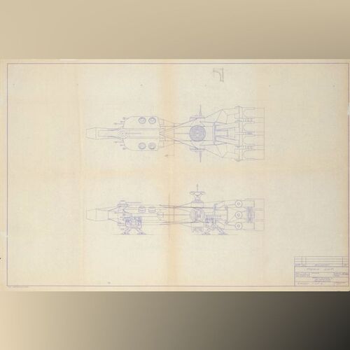 Lot #1284 - Matted Printed Joe Johnston Pirate Ship (Millennium Falcon) Production Dyeline ### STAR WARS: A NEW HOPE (1977)