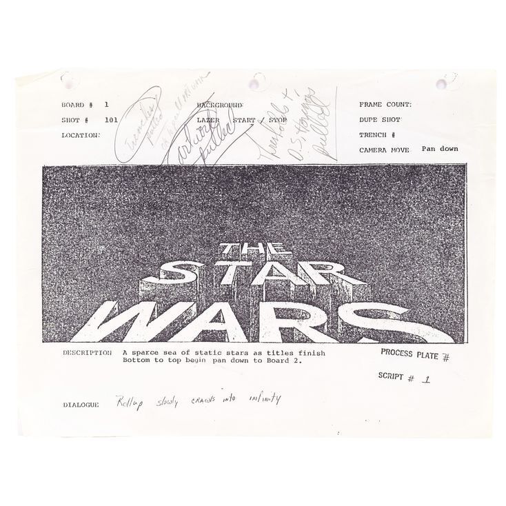 Lot #1286 - STAR WARS: EPISODE IV - A NEW HOPE (1977) - Annotated ...