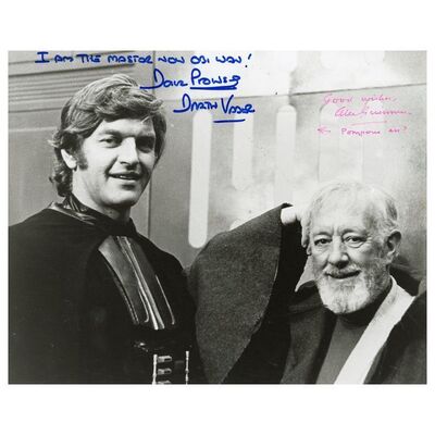 Lot #1300 - David Prowse and Alec Guinness-Autographed Still ### STAR WARS: A NEW HOPE (1977)