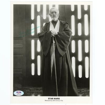 Lot #1301 - Alec Guinness-Autographed Obi-Wan Kenobi Still ### STAR WARS: A NEW HOPE (1977)