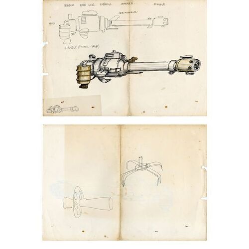 Lot #1308 - Hand-Drawn Michael Ford Hoth Rebel Blaster Cannon Concept Sketch ### STAR WARS: THE EMPIRE STRIKES BACK (1980)