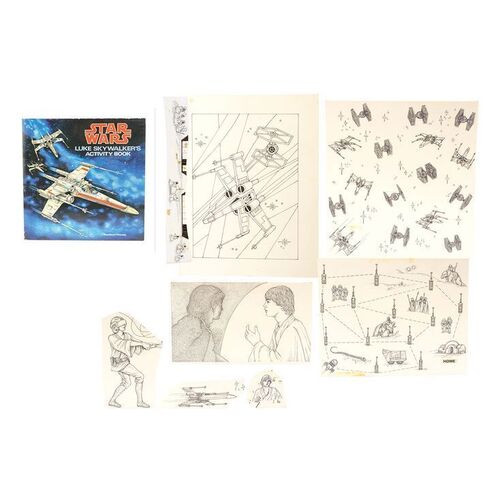 Lot #1341 - William Plumb Collection: Set of Hand-Drawn Luke Skywalker's Activity Book Character and Vehicle Sketches ### STAR WARS: A NEW HOPE (1977)
