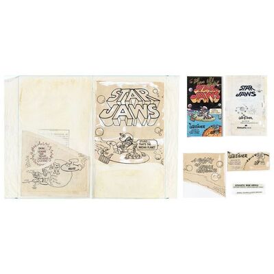 Lot #1343 - William Plumb Collection: Pair of Hand-Drawn Will Eisner Cover Artworks with Autographed Edition ### STAR JAWS (1978)