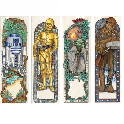 Lot #1350 - William Plumb Collection: Set of Four Hand-Illustrated Random House Character Bookmark Artworks ### STAR WARS: RETURN OF THE JEDI (1983)