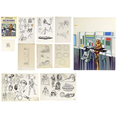 Lot #1351 - William Plumb Collection: Hand-Drawn ABC Readiness Workbook Cover and Interior Artwork ### STAR WARS: RETURN OF THE JEDI (1983)