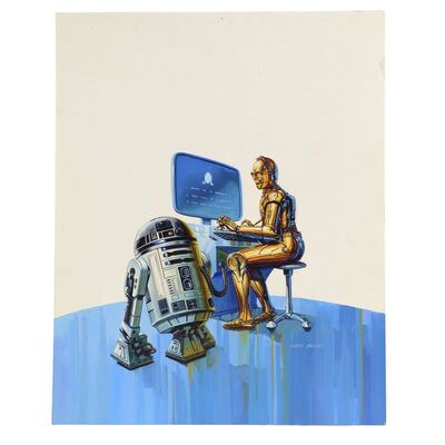 Lot #1353 - William Plumb Collection: Hand-Painted Questions & Answer Book About Computers Cover Artwork ### STAR WARS: VARIOUS PRODUCTIONS