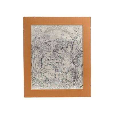 Lot #1359 - William Plumb Collection: Matted Hand-Drawn Ewok Poster Prelim ### STAR WARS: VARIOUS PRODUCTIONS