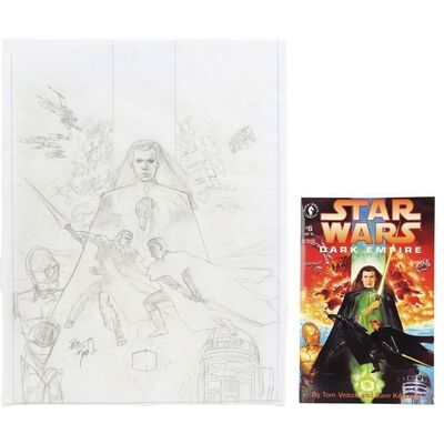 Lot #1362 - William Plumb Collection: Hand-Painted Dave Dorman Star Wars: Dark Empire No. 6 Cover Sketch ### DARK HORSE COMICS