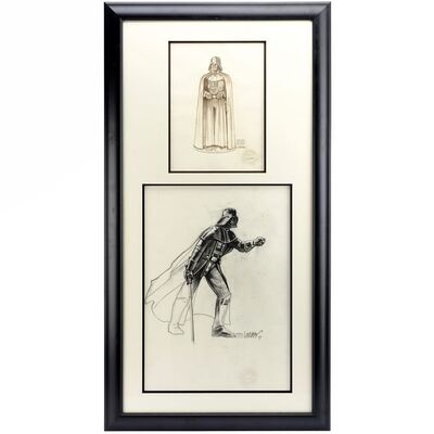Lot #1364 - William Plumb Collection: Framed Pair of Hand-Drawn Lawrence Noble Darth Vader Bronze Statue Concept Sketches ### LUCASFILM