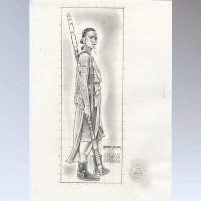 Lot #1372 - Hand-Drawn Lawrence Noble Rey Sculpture Study ### STAR WARS: THE FORCE AWAKENS (2015)