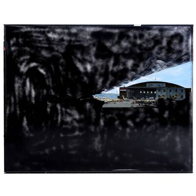 Lot #1380 - Hand-Painted Michael Pangrazio Iraqi Air Base Matte Painting ### STEAL THE SKY (1988)