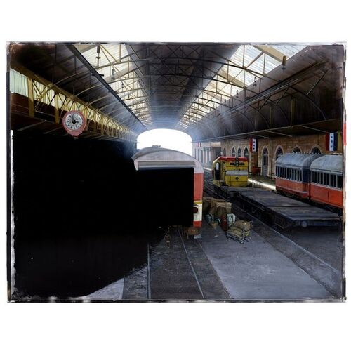 Lot #1381 - Hand-Painted Michael Pangrazio Train Station Matte Painting ### STEAL THE SKY (1988)