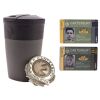 Lot # 8: James Holden's (Steven Strait) Canterbury Badge, Executive Officer Badge, and Coffee Cup with Ada Nygaard's (Kristin Hager) Canterbury Badge