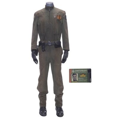 Lot # 11: Amos Burton's (Wes Chatham) Beratnas Gas Coveralls with Canterbury ID Badge and Tachi Gun Holsters