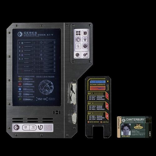 Lot # 21: Shed Garvey (Paulo Constanzo) Canterbury Employee ID, Ceres Dock Tablet and Comm Device with Decal