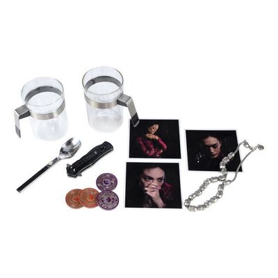 Lot # 28: Josephus Miller's (Thomas Jane) Pocket Knife, Coins and Coffee Set with Julie Mao's (Florence Faivre) Necklace and Photo