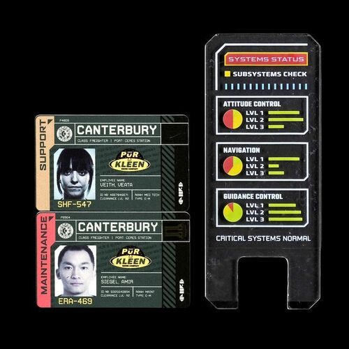 Lot # 34: Pair of Canterbury IDs and Comm Device with Decals