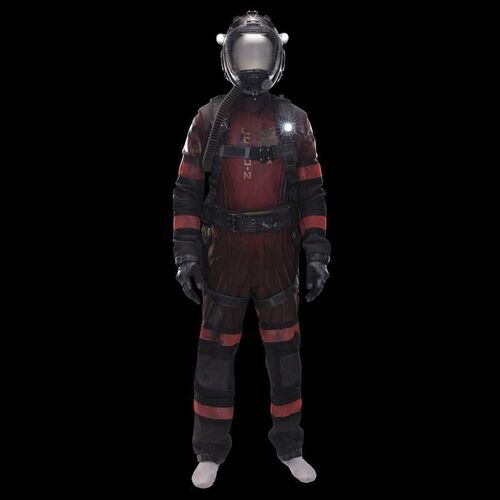Lot # 40: Ceres Station Belter Loyalist "Daniel" Space Suit with Helmet and Harness
