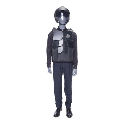 Lot # 61: Josephus Miller's (Thomas Jane) Costume with Eros Station Police Helmet and Vest