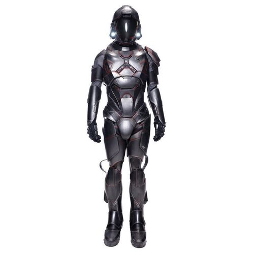 Lot # 66: Richard Travis' (Mpho Koaho) Light-up Goliath Suit and Powersuit Body Torso with Cuthbert's Helmet