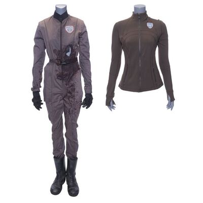 Lot # 92: Camina Drummer's (Cara Gee) Tycho Station Bloody Jumpsuit and Jacket