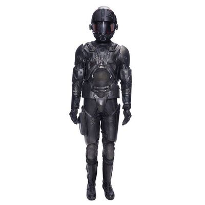 Lot # 124: James Holden's (Steven Strait) MCRN Light Armor Complete Space Suit with Helmet and Pack