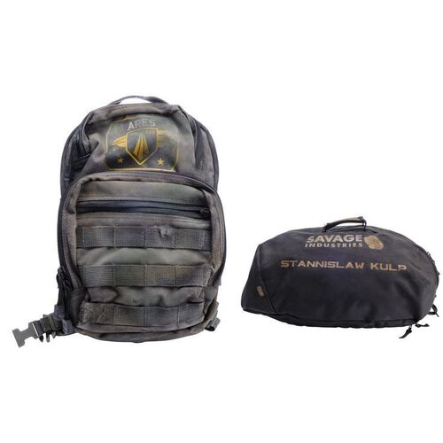 Lot # 131: Stannislaw "Stanni" Kulp's (Ari Millen) Savage Industries Duffle Bag with Small Ares Backpack