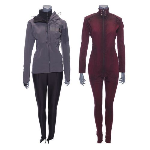 Lot # 146: Naomi Nagata's (Dominique Tipper) Rocinante Hoodie and Red Coveralls